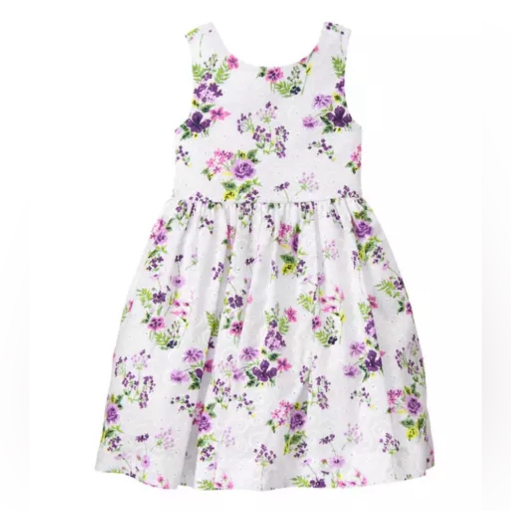 Janie and Jack chic blooms eyelet purple floral dress